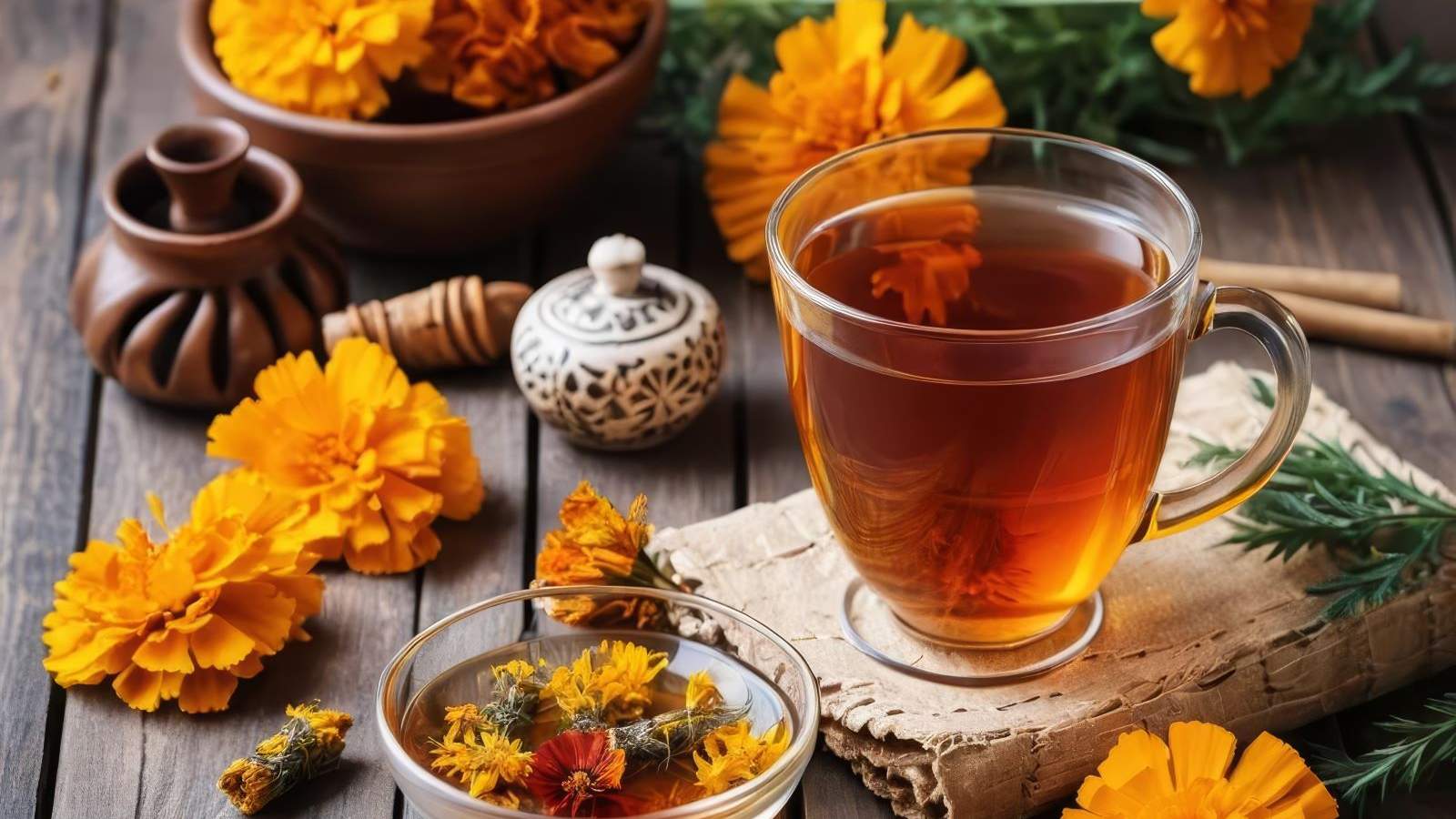 6 benefits of marigold tea including period relief, stronger immunity